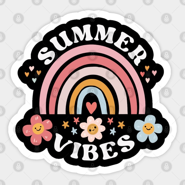 Summer vibes a cute and groovy summer time design Sticker by Yarafantasyart